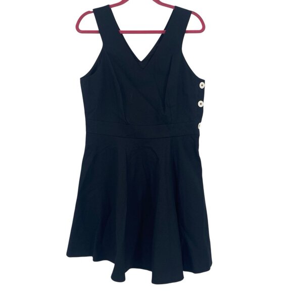 COP COPINE Women's (EU) 42 XL Black Side Button V-Neck Robe Delectable Dress NWT